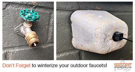 frozen pipe winterize outdoor faucets trinity plumbing