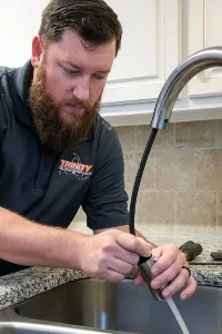 plumber faucets install repair replace faucet trinity pluming